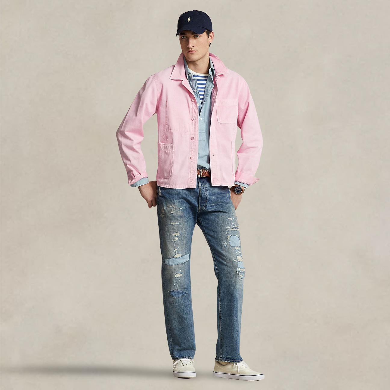 POLO RALPH LAUREN Giacca uomo utility Rosa