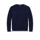 POLO RALPH LAUREN Maglia uomo con trecce in lana e cashmere Blue