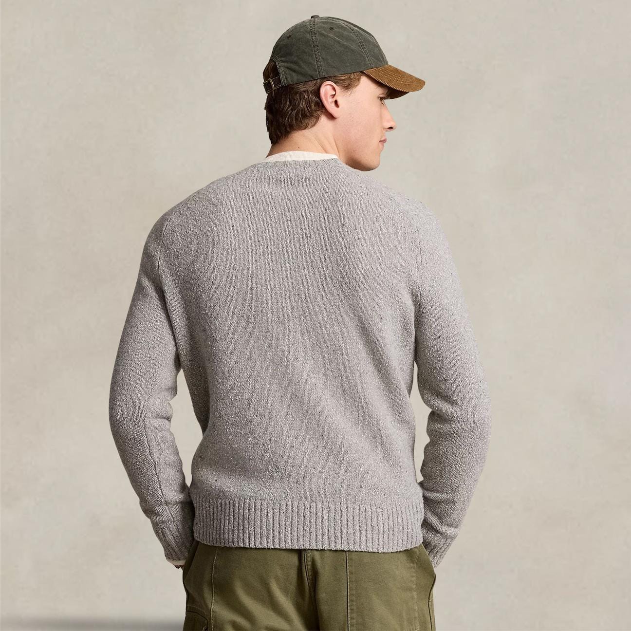 POLO RALPH LAUREN Maglia uomo girocollo Donegal Grigio