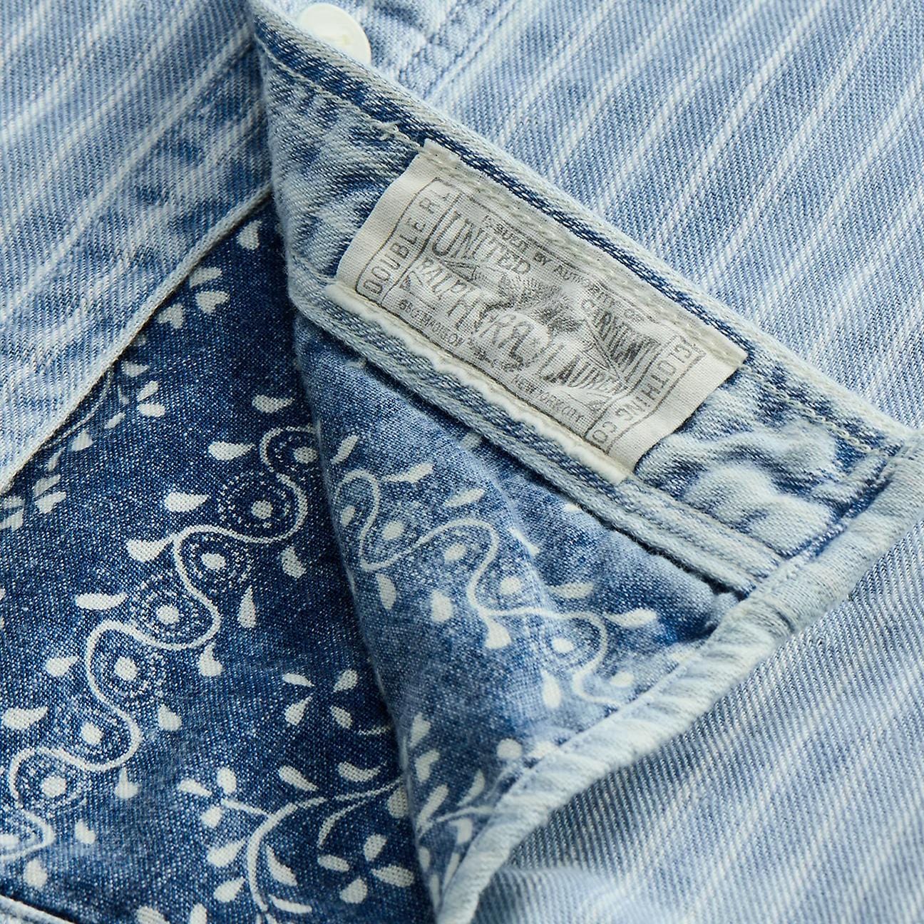 RRL Camicia uomo double face Indaco