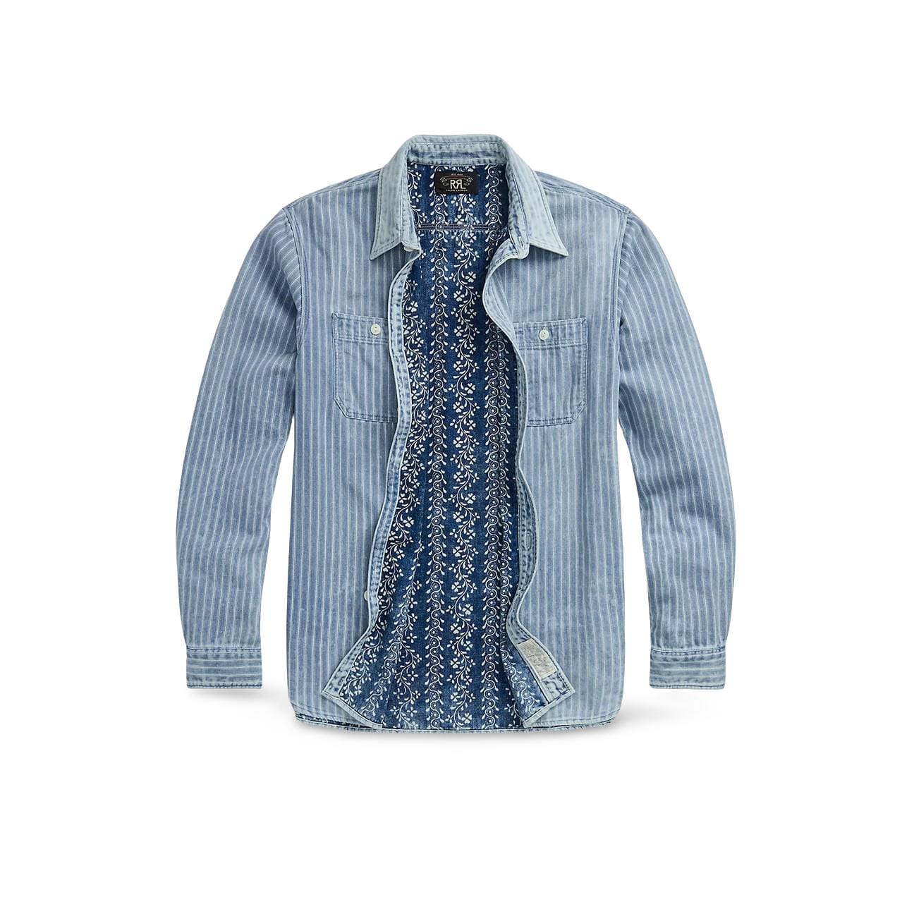 RRL Camicia uomo double face Indaco