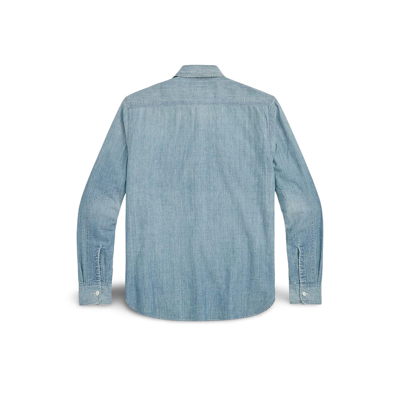 RRL Camicia uomo in chambray Indaco