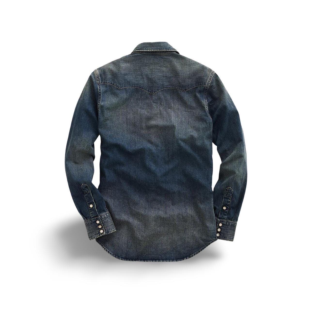 RRL Camicia uomo western in denim Slim-Fit