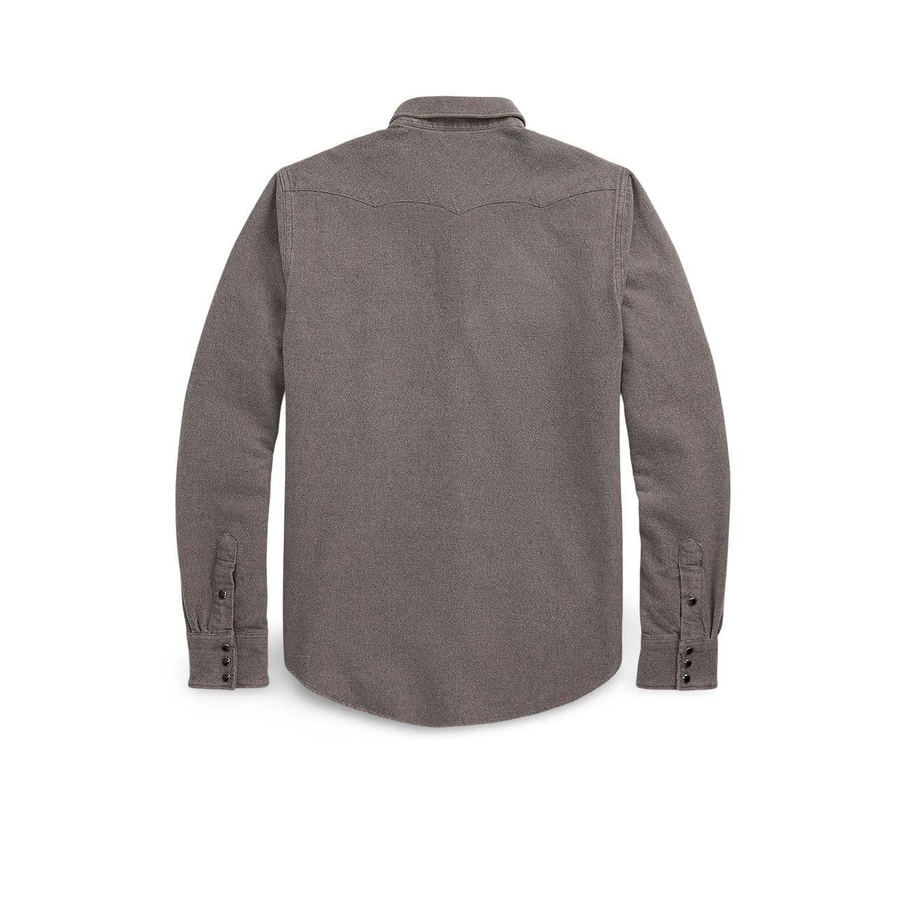 RRL Camicia uomo Western in flanella Grigio