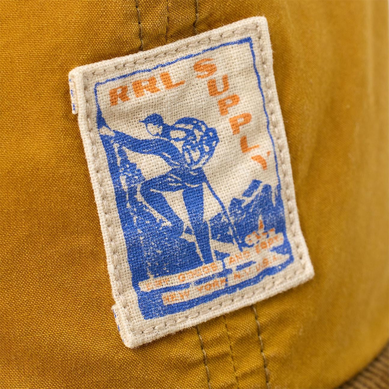 RRL Cappellino cerato con visiera in velluto Ocra