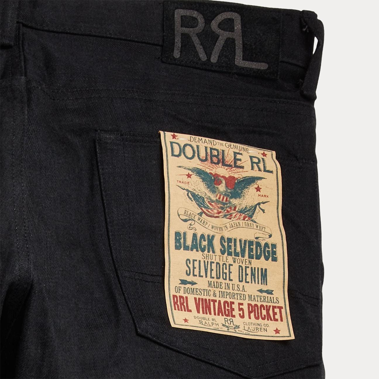 RRL Jeans uomo Vintage 5 Tasche Nero