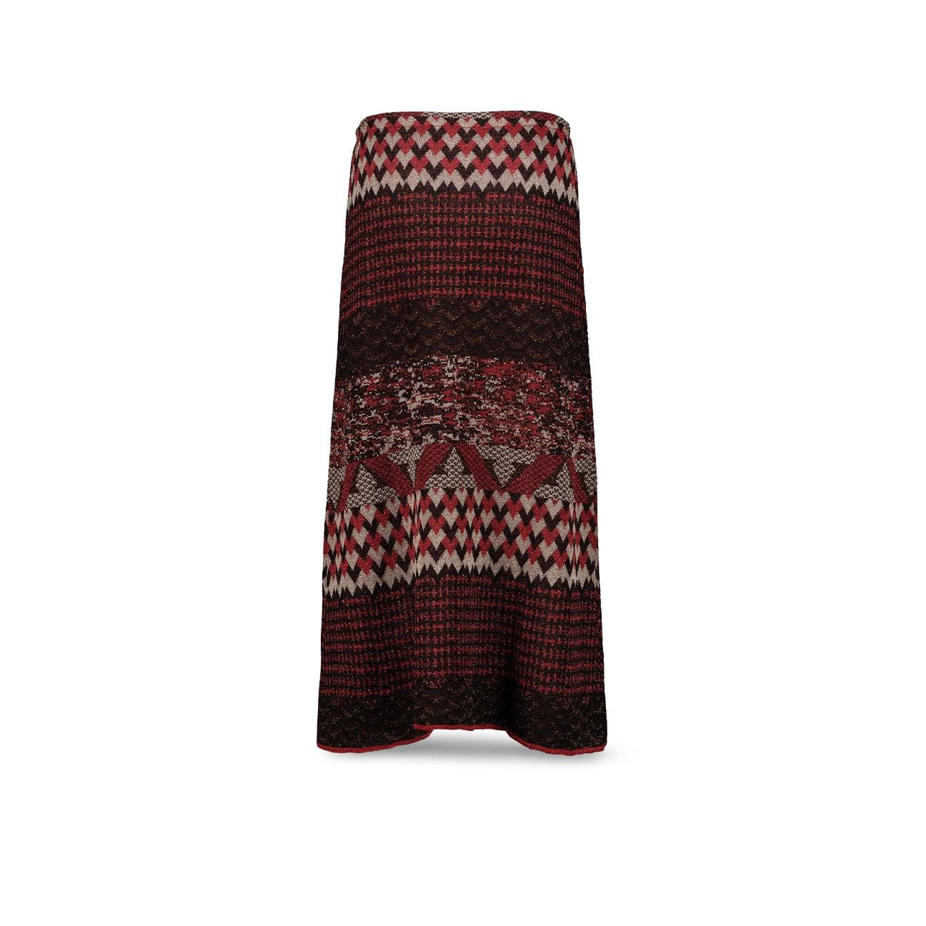 SIYU Gonna jacquard geometrico Rosso