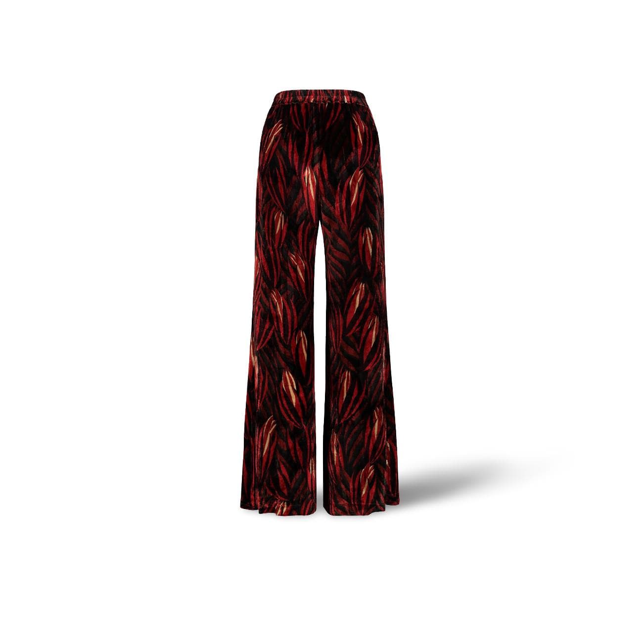 SIYU Pantalone donna in velluto stampato Rubino