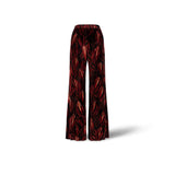 SIYU Pantalone donna in velluto stampato Rubino