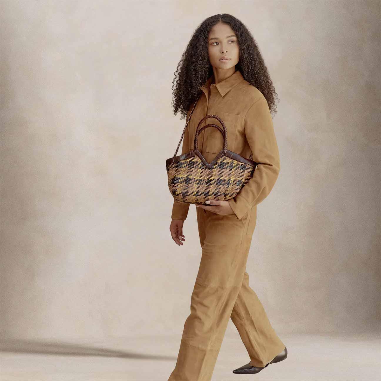 VIPERA Borsa Monet Madras Taupe Chocolate