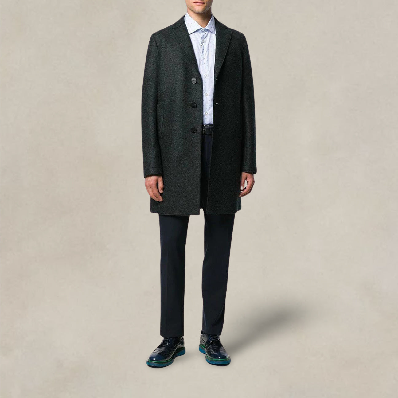 Cappotto monopetto Grigio C9101 MLK 180 ANTRACITE HARRIS WHARF LONDON 