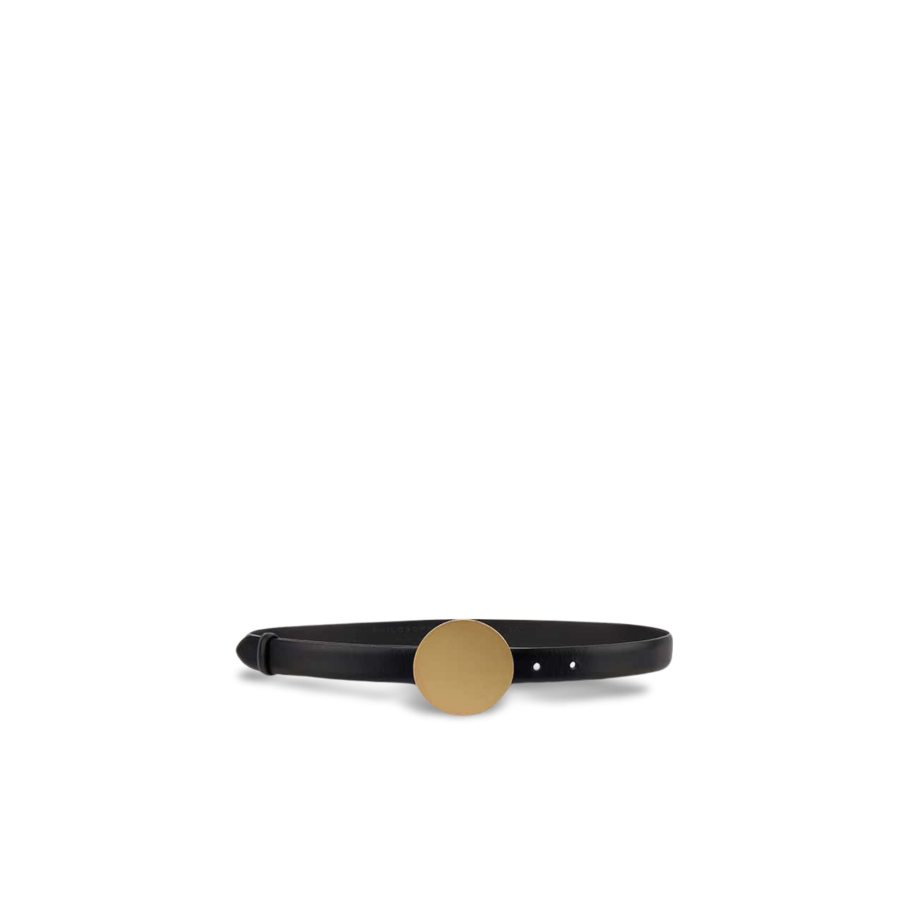 Cintura in pelle con fibbia tonda Nero 30047175 555 NERO PHILOSOPHY 