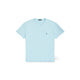 T-Shirt con taschino Azzurro<BR/> 7108357560 016 POW BLUE POLO RALPH LAUREN 