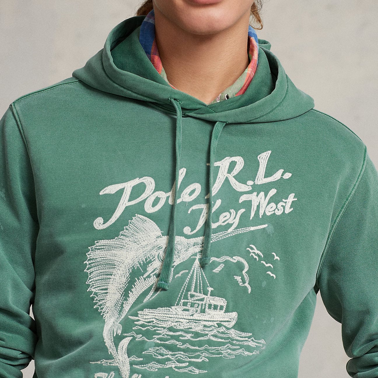 Felpa con grafica Verde<BR/> 710904452 001 GREEN POLO RALPH LAUREN 