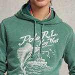 Felpa con grafica Verde<BR/> 710904452 001 GREEN POLO RALPH LAUREN 