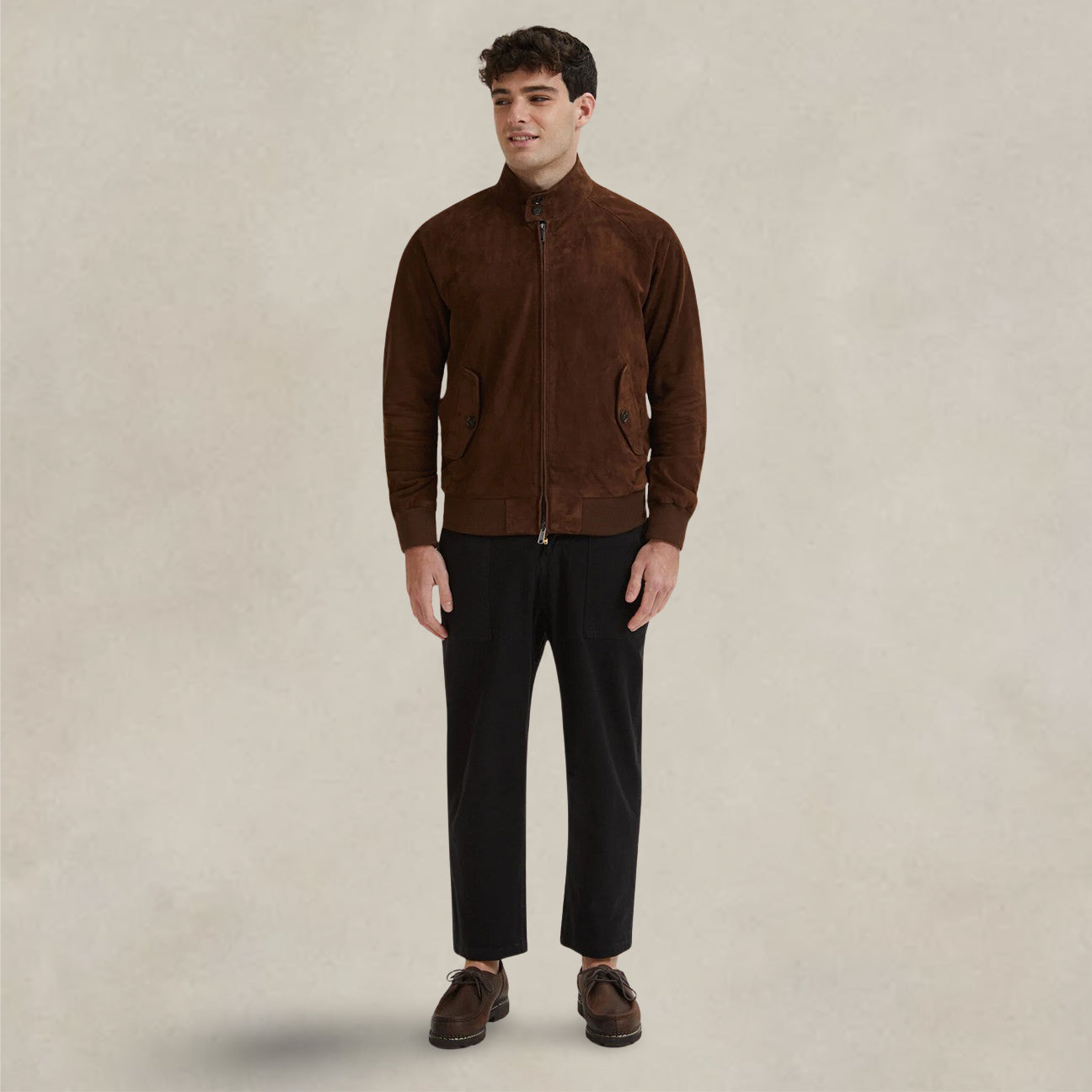 Giubbotto uomo G9 in pelle scamosciata Chocolate BRCPS0090 711 CHOCOLATE BARACUTA 