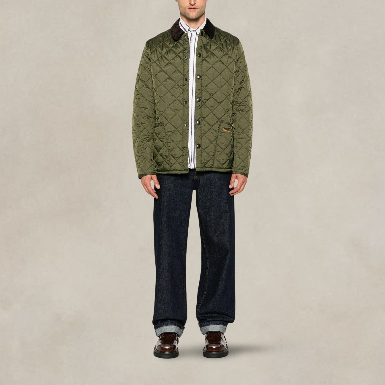 Giacca uomo trapuntata Liddesdale Olive MQU0240 OL71 OLIVE BARBOUR 