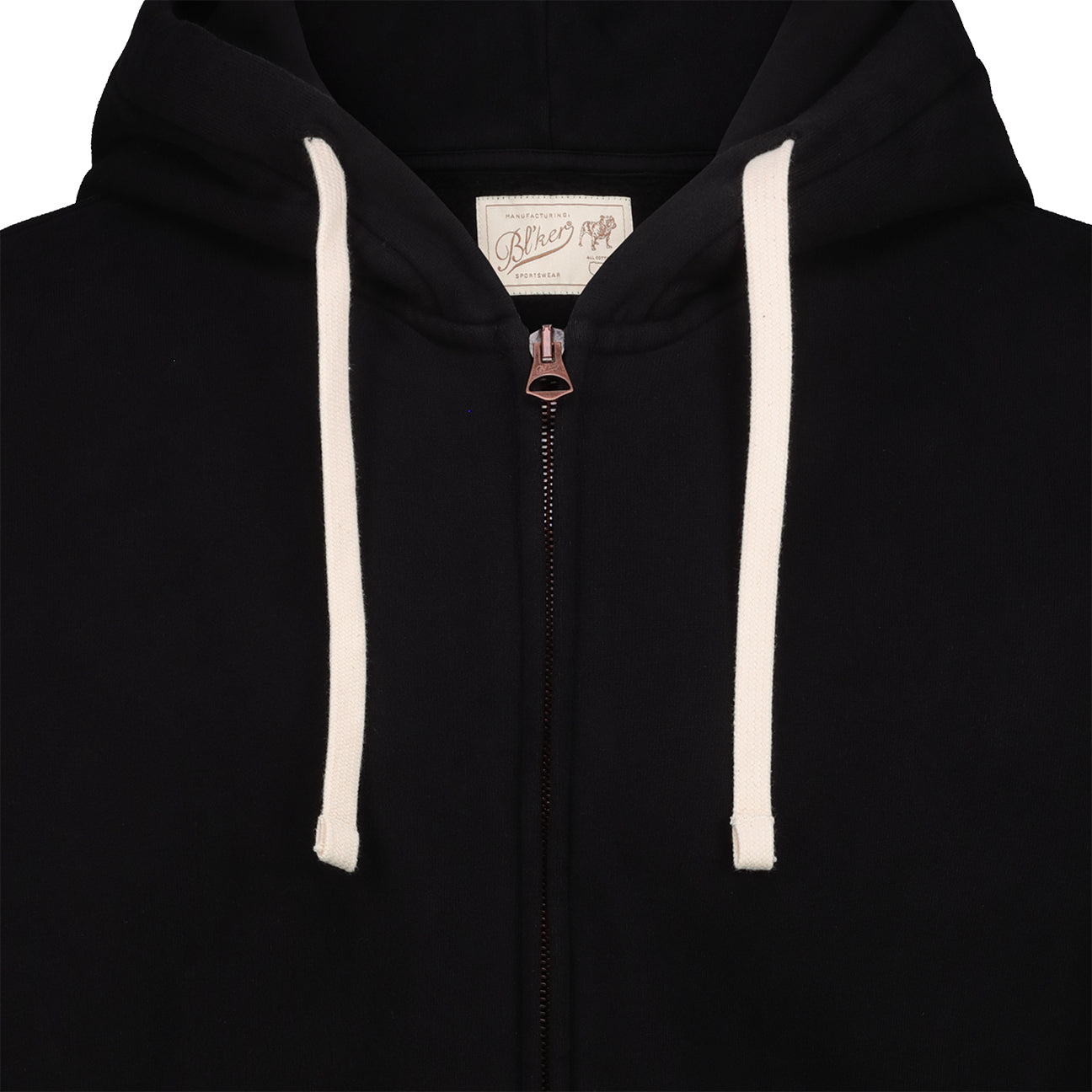 Felpa uomo con zip e cappuccio Nero BLKM4004 PRINCENTON BLACK BL'KER 
