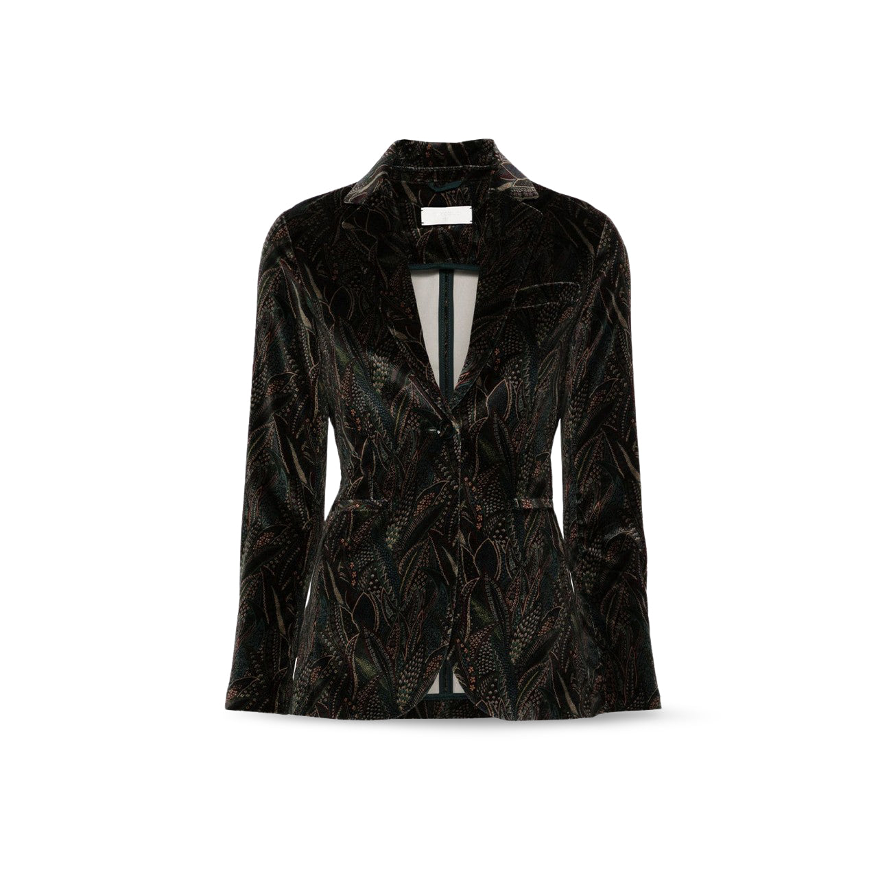 Giacca donna in velluto stampato Verde FD3204 J004 ALLORO CIRCOLO1901 