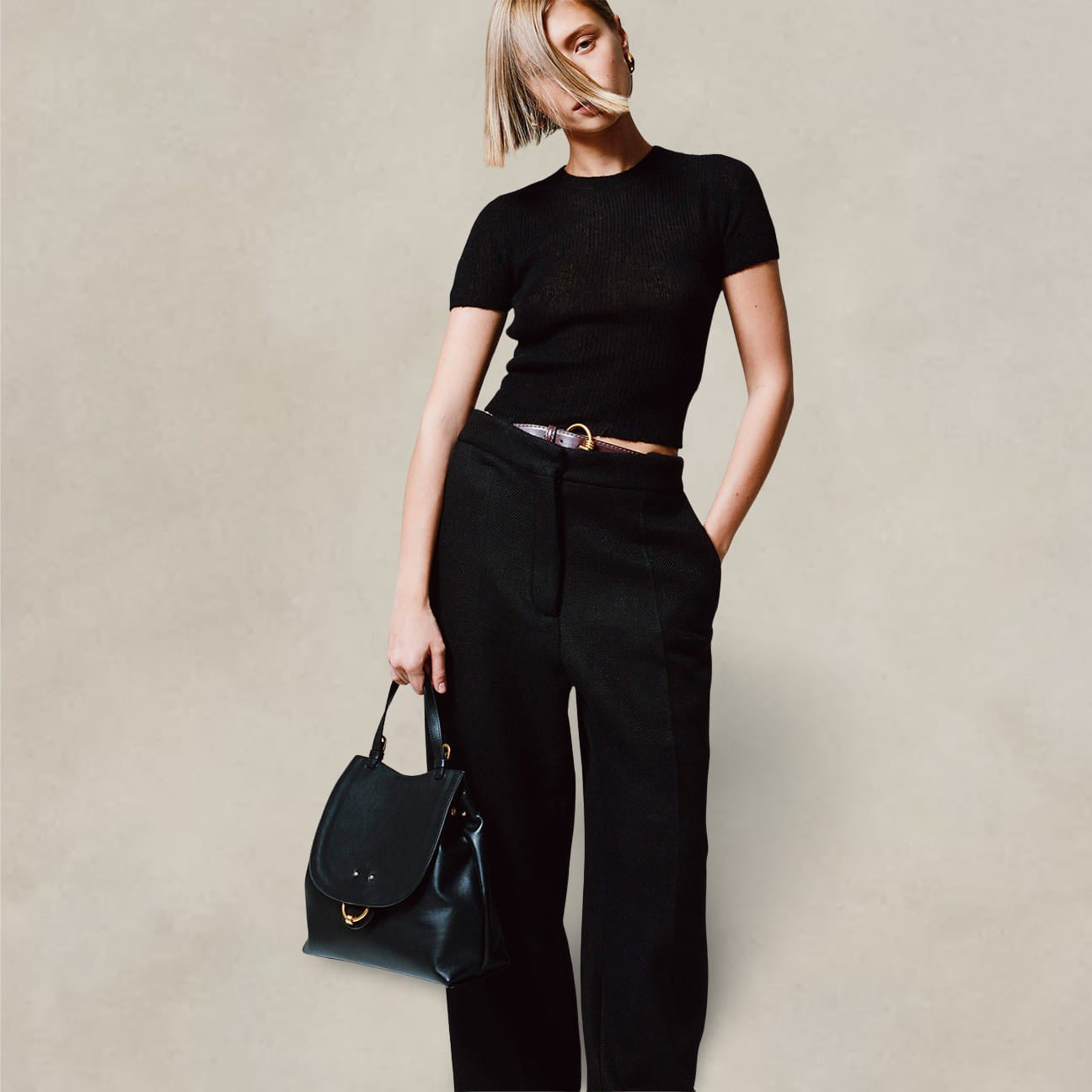 Borsa Marlene in pelle Nero BS10920 PNG 001 NERO GIANNI CHIARINI 