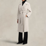Cappotto Maxi in seta e lana A1266MEZ EZ01 GREY HARRIS WHARF LONDON 