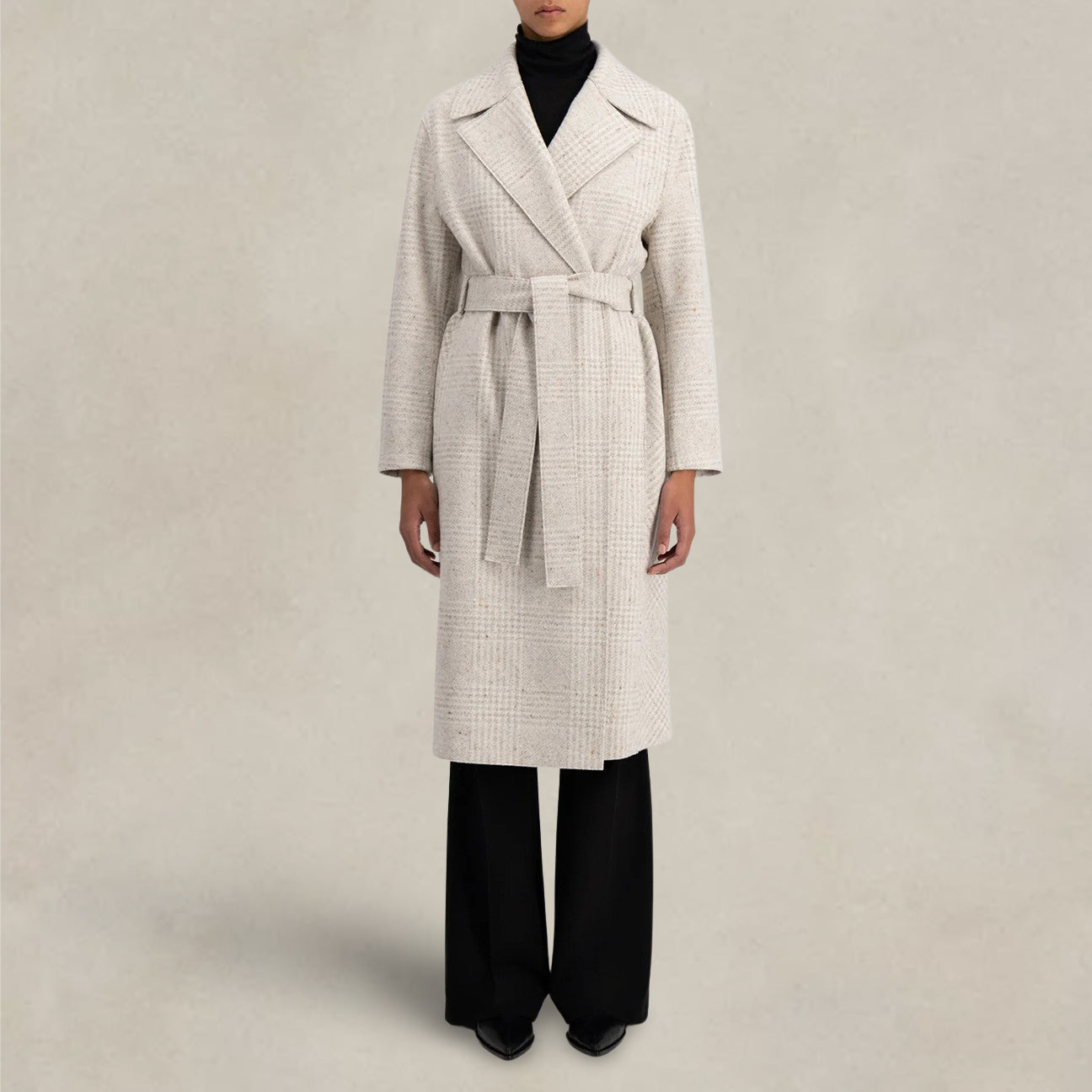 Cappotto Maxi in seta e lana A1266MEZ EZ01 GREY HARRIS WHARF LONDON 