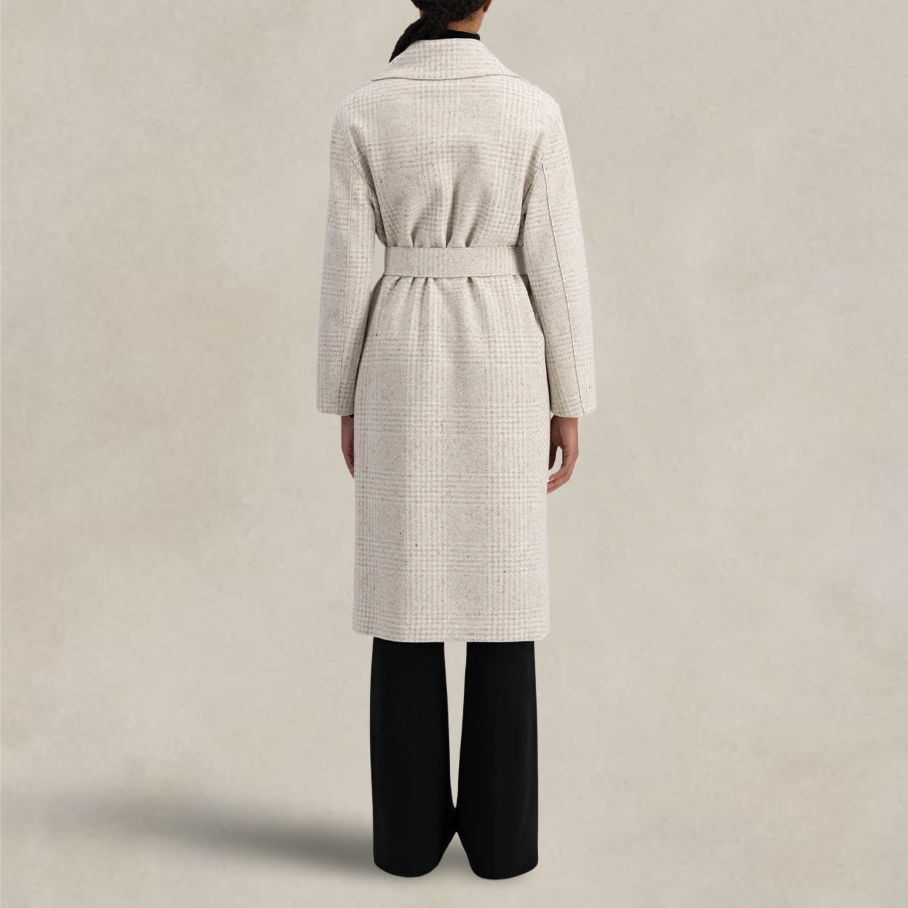 Cappotto Maxi in seta e lana A1266MEZ EZ01 GREY HARRIS WHARF LONDON 
