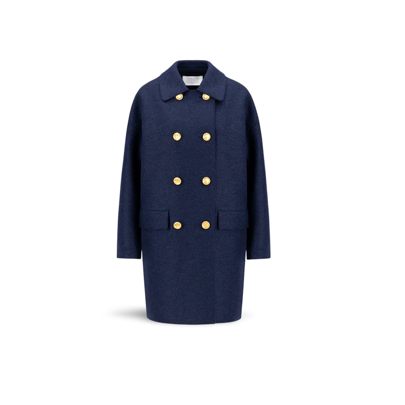 Cappotto donna in lana doppiopetto Blue A1327MLK 362 BLUE HARRIS WHARF LONDON 