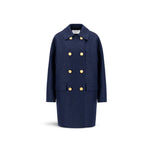 Cappotto donna in lana doppiopetto Blue A1327MLK 362 BLUE HARRIS WHARF LONDON 