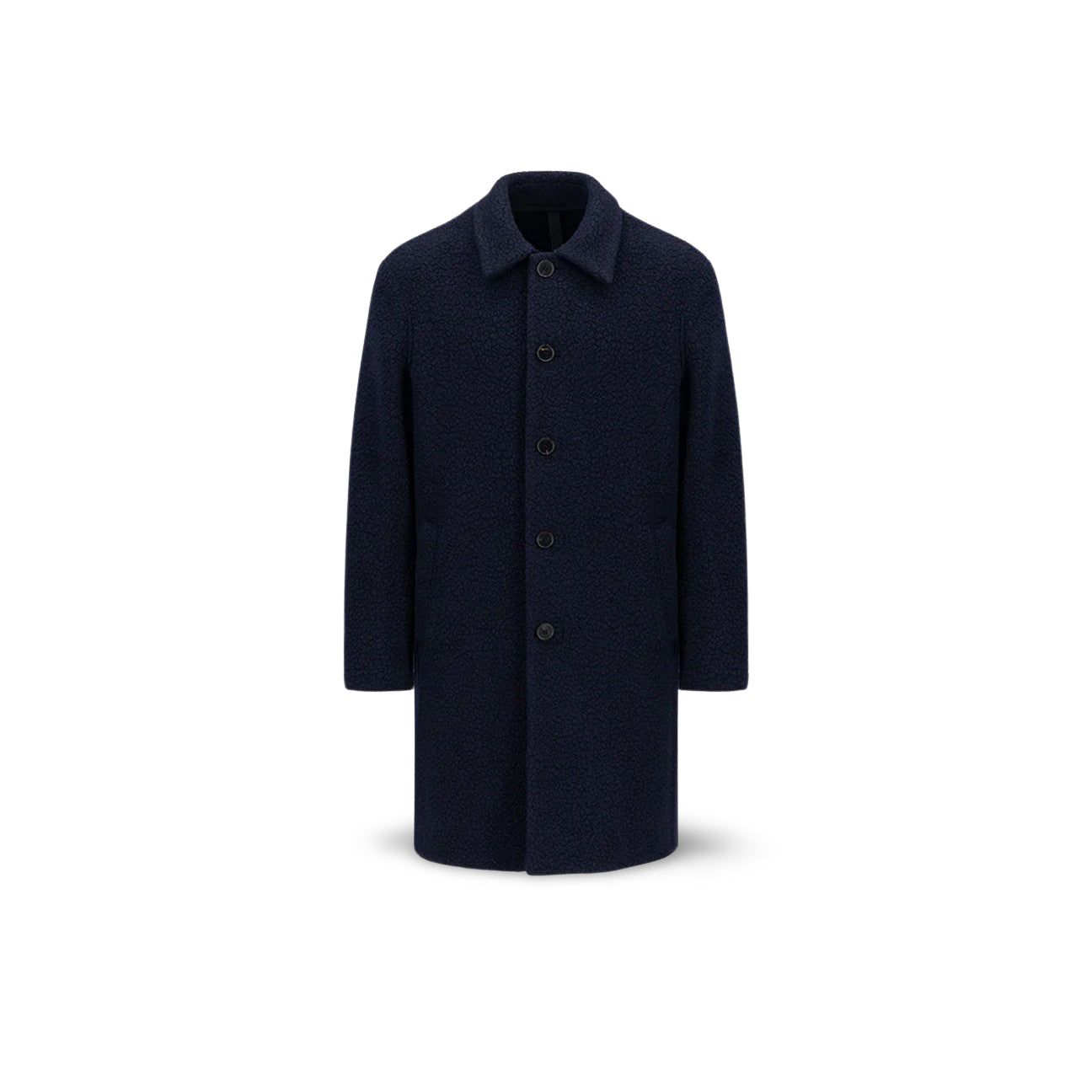 Cappotto uomo in boucle' Blue C9109 MWE 358 BLUE HARRIS WHARF LONDON 
