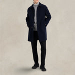 Cappotto uomo in boucle' Blue C9109 MWE 358 BLUE HARRIS WHARF LONDON 