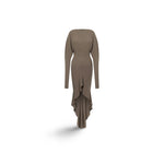 Vestito in light crêpe con ruche Tortora 242G 0148 5719 0428 VERDE PHILOSOPHY 