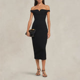 Vestito midi in techno crepe Nero 242G 0404 5728 555 NERO PHILOSOPHY 