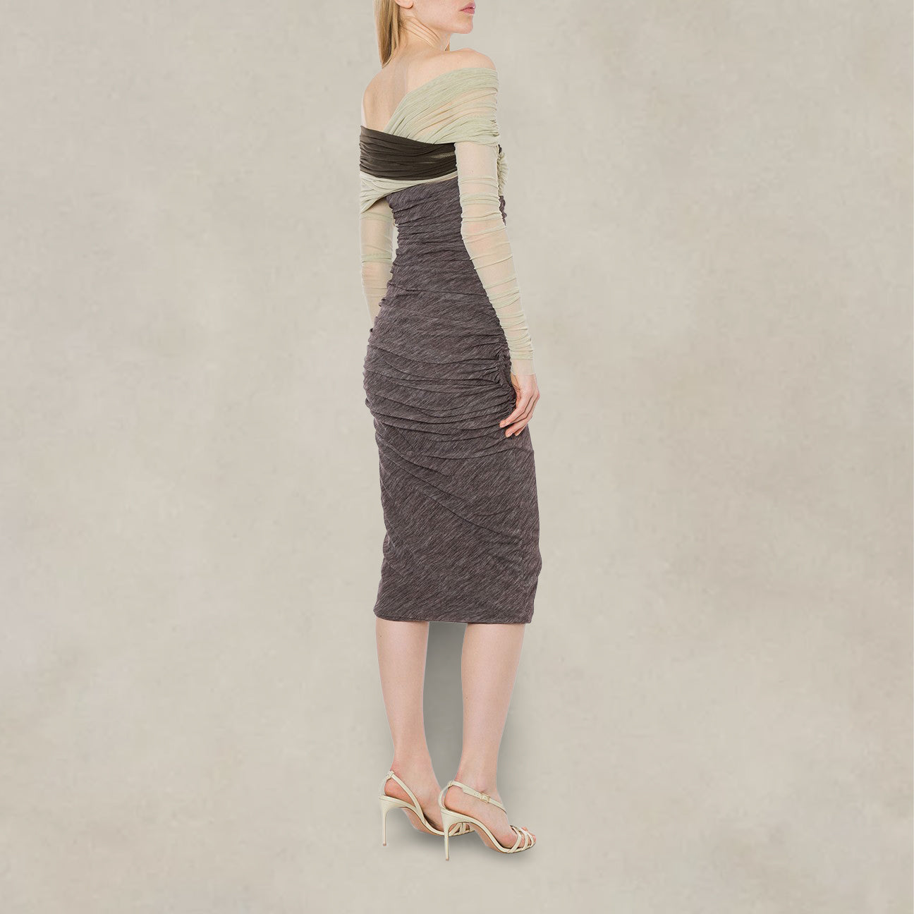 Abito in tulle stretch Longuette Marrone 242G 0448 57381095 MARRONE PHILOSOPHY
