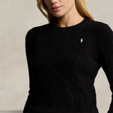 Maglia donna girocollo a trecce Nero 211910421 015 POLO BLACK POLO RALPH LAUREN 