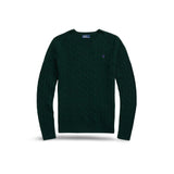 Maglia girocollo a trecce Verde 211910421 027 MOSS AGATE POLO RALPH LAUREN 