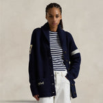 Cardigan con collo sciallato Blue 211941591 001 NAVY IVORY POLO RALPH LAUREN 