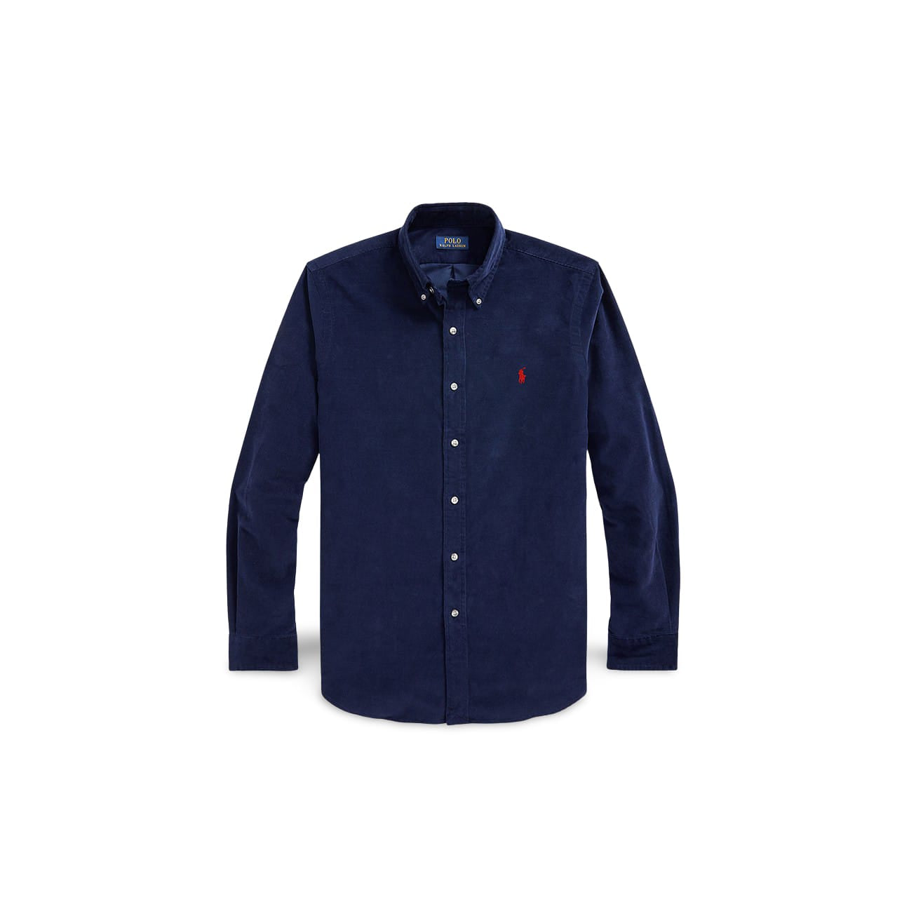 Camicia uomo in velluto Custom Fit Blue 710853123 008 NEWPORT NAVY POLO RALPH LAUREN 