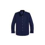 Camicia uomo in velluto Custom Fit Blue 710853123 008 NEWPORT NAVY POLO RALPH LAUREN 