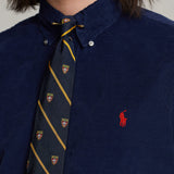 Camicia uomo in velluto Custom Fit Blue 710853123 008 NEWPORT NAVY POLO RALPH LAUREN 