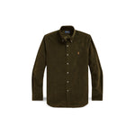 Camicia uomo in velluto Custom Fit Verde 710853123 011 CANOPY OLIVE POLO RALPH LAUREN 