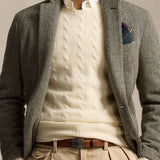 Maglia uomo in lana e cashmere Panna 710876762 010 ANDOVER CREAM POLO RALPH LAUREN 