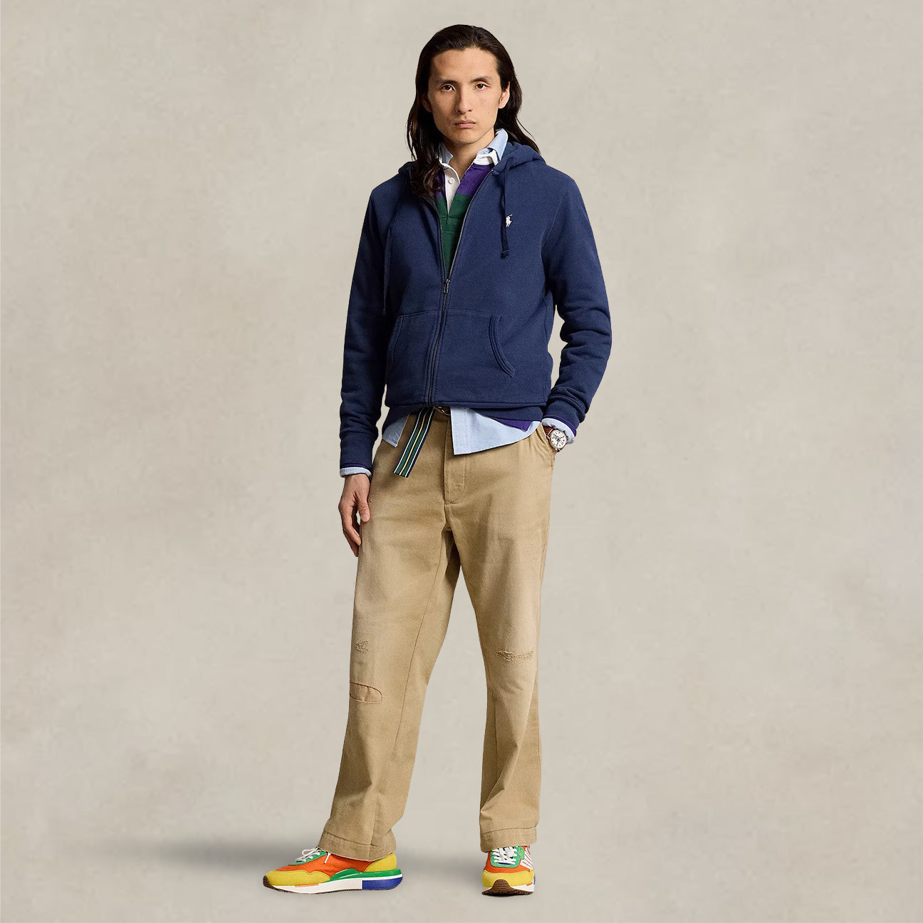 Felpa uomo Full Zip Blue 710916692 014 CRUISE NAVY POLO RALPH LAUREN 