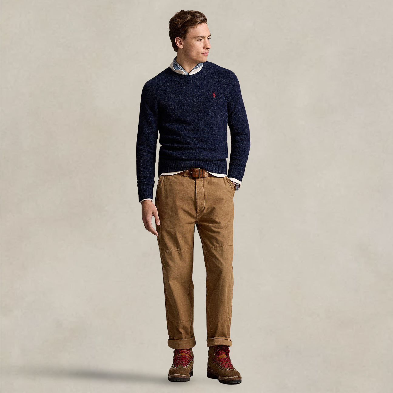 Maglia uomo in lana Donegal Blue 710946146 001 NAVY DONEGAL POLO RALPH LAUREN 