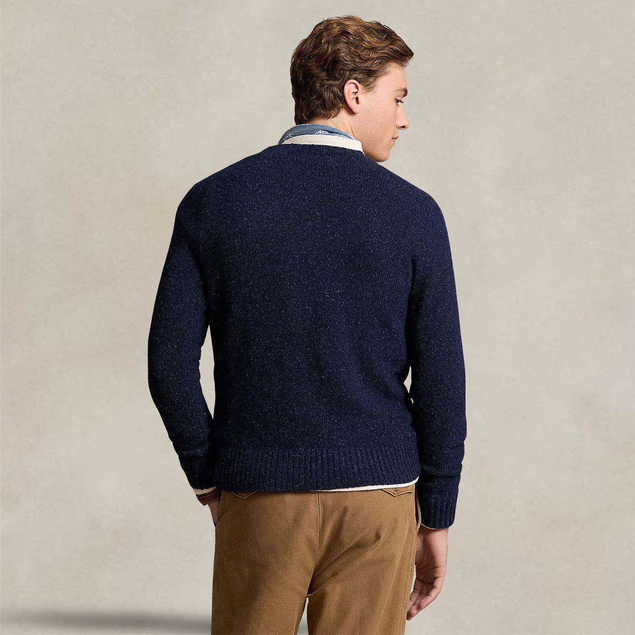 Maglia uomo in lana Donegal Blue 710946146 001 NAVY DONEGAL POLO RALPH LAUREN 