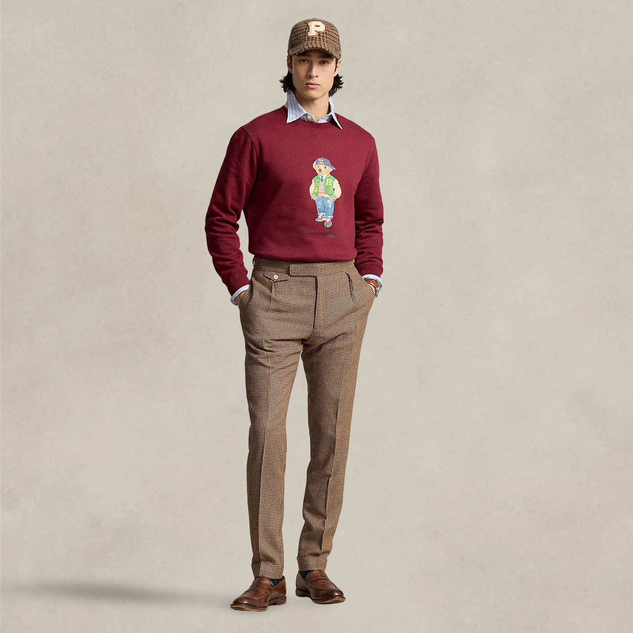 Felpa uomo Polo Bear Rosso 710953718 001 RED VRSY BEAR POLO RALPH LAUREN 
