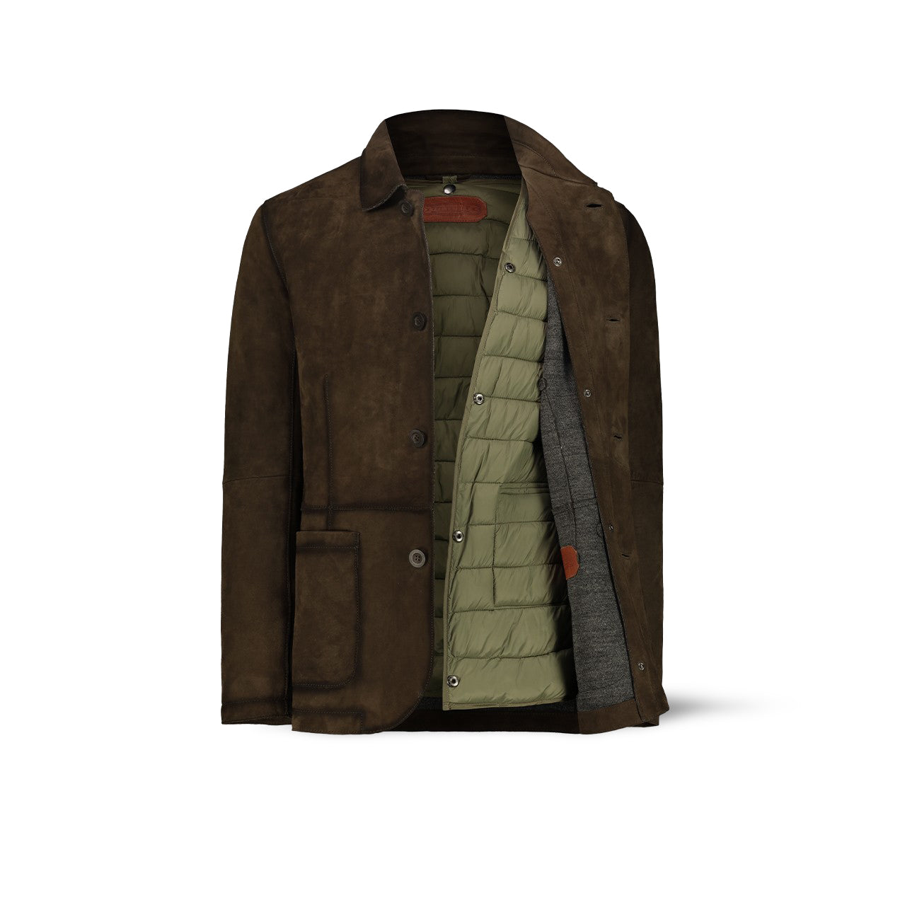 Giacca uomo in pelle scamosciata Olive RALD GSCL 34 OLIVE PROLEATHER 