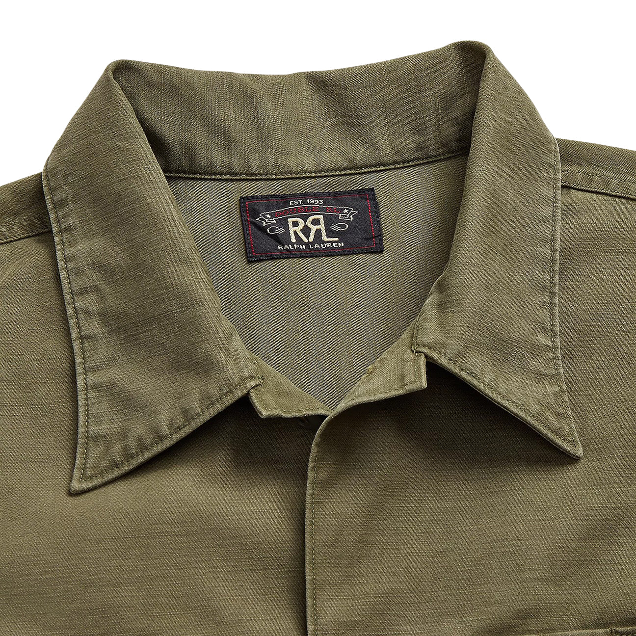 Camicia militare in cotone Verde Militare 782928520 001 OLIVE RRL 