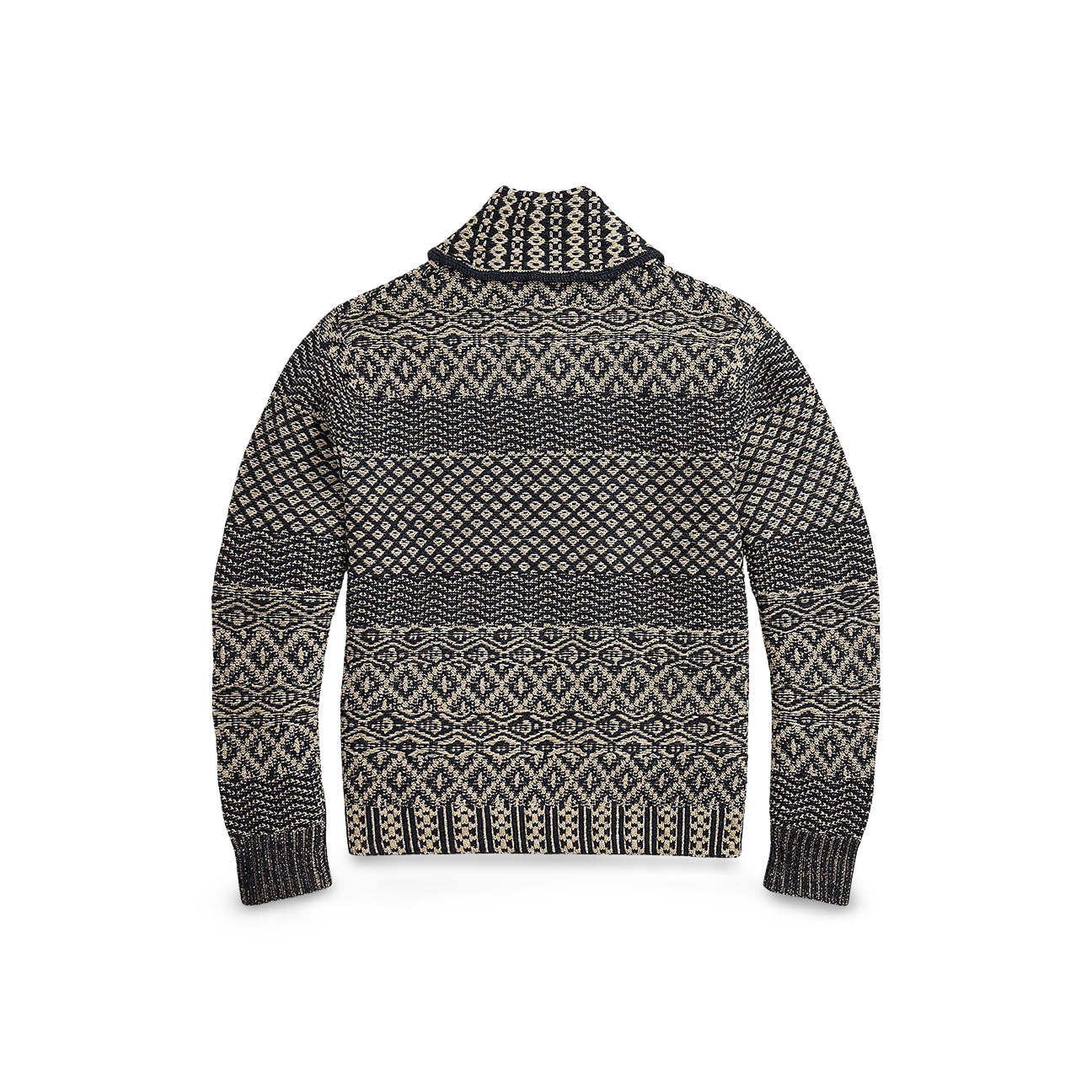 Cardigan sciallato in misto cotone Blue Bianco 782943522 001 NAVYCREAM RRL 