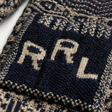 Cardigan sciallato in misto cotone Blue Bianco 782943522 001 NAVYCREAM RRL 